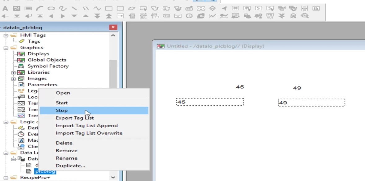 Stop Data Logging In Factorytalk Datalog Model